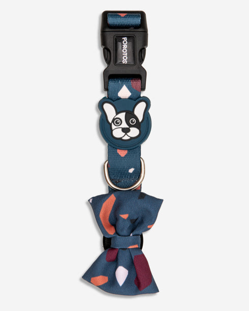 Collar con Moño Rocky Azul (acero)